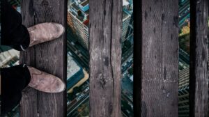 walking boards over city height